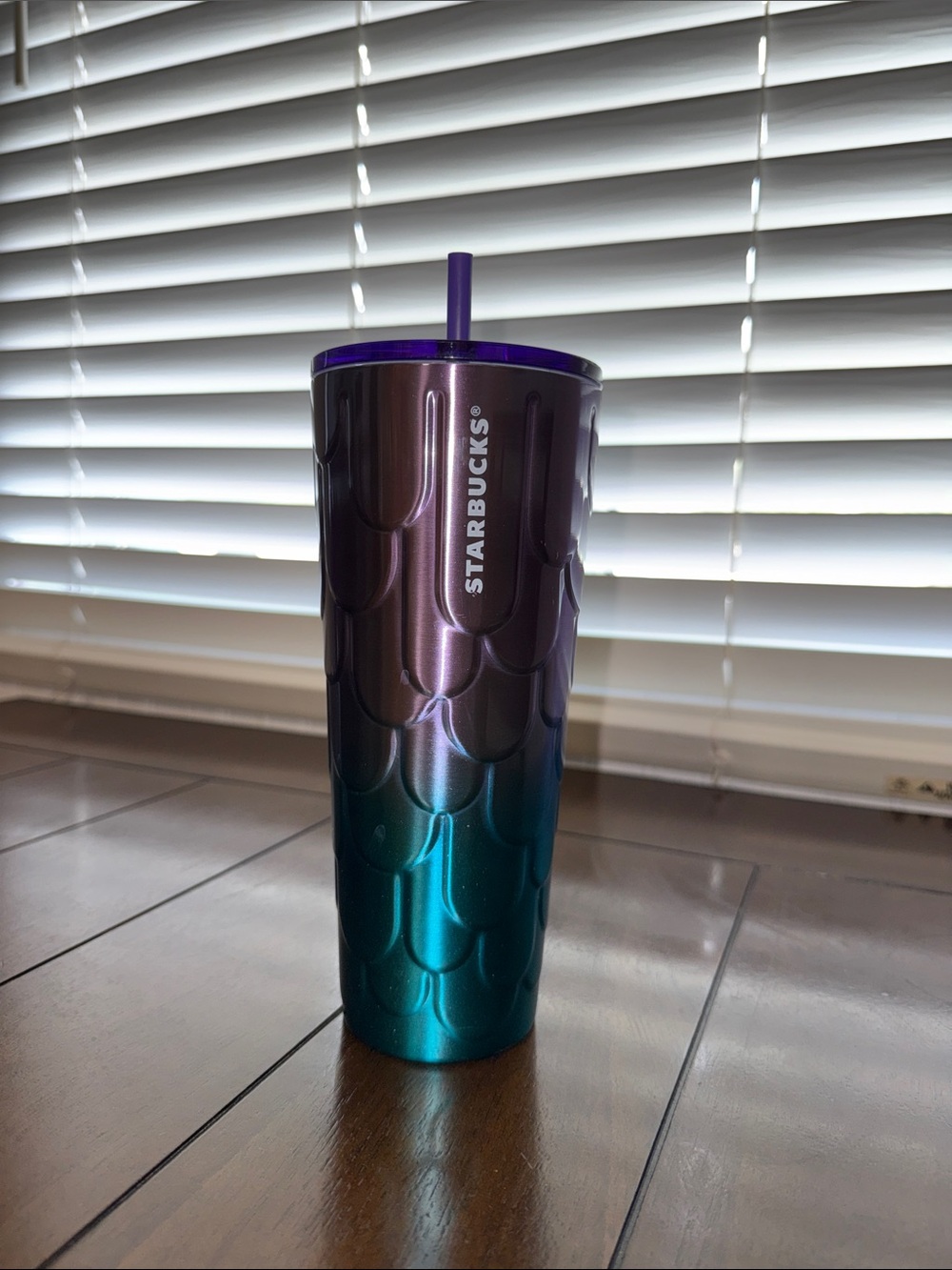 Starbucks Purple to Teal Ombre Stainless Tumbler with Straw
